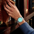 Casio turquoise dial watch, bracelet detail